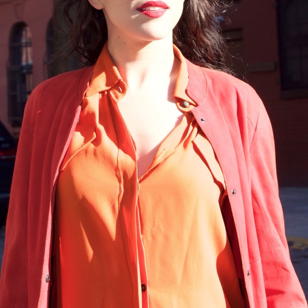 Red suede jacket - Picture 2 of 3
